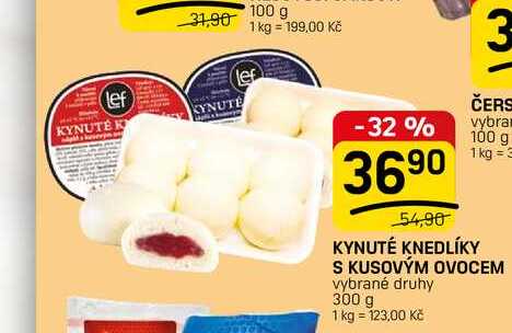 KYNUTÉ KNEDLÍKY S KUSOVÝM OVOCEM vybrané druhy 300 g