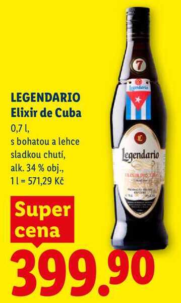 LEGENDARIO Elixir de Cuba, 0,7 l