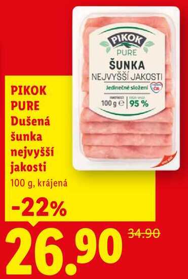PIKOK PURE Dušená šunka nejvyšší jakosti, 100 g