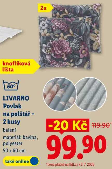 LIVARNO Povlak na polštář - 2 kusy