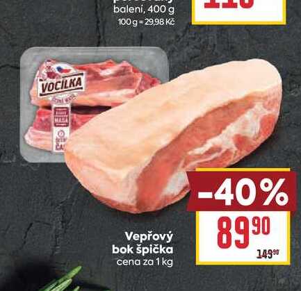 Vepřový bok špička cena za 1 kg