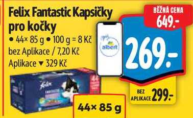 Felix Fantastic Kapsičky pro kočky, 44x 85 g