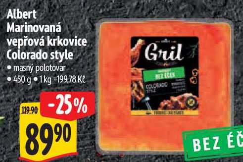 Albert Marinovaná vepřová krkovice Colorado style, 450 g