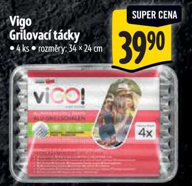 Vigo Grilovací tácky, 4 ks