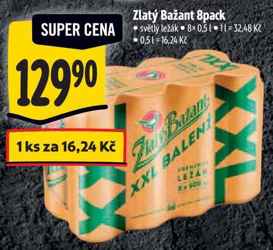 Zlatý Bažant 8pack, 8x 0,5 l