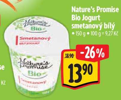Nature's Promise Bio Jogurt smetanový bílý, 150 g
