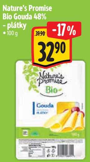 Nature's Promise Bio Gouda 48% - plátky, 100 g