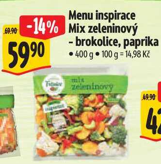 Menu inspirace Mix zeleninový - brokolice, paprika, 400 g