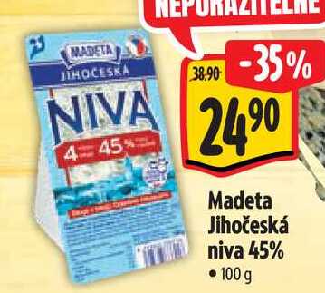 Madeta Jihočeská niva 45%, 100 g