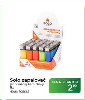 Solo zapalovač jednorázový kamínkový 1ks   
