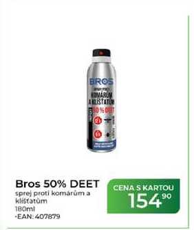 Bros 50% DEET sprej proti komárům a klistatom 180ml  