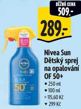 Nivea Sun Dětský sprej na opalování OF 50+, 250 ml 