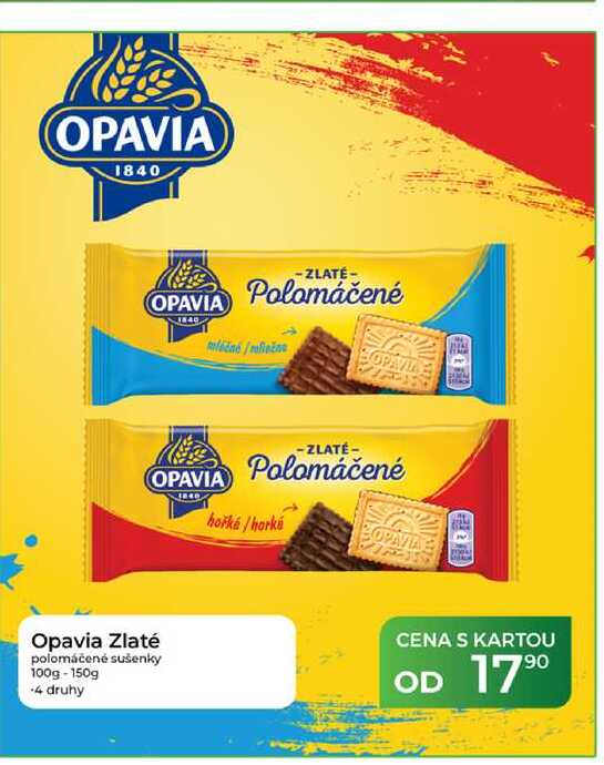 Opavia Zlaté polomáčené sušenky 100g-150g  