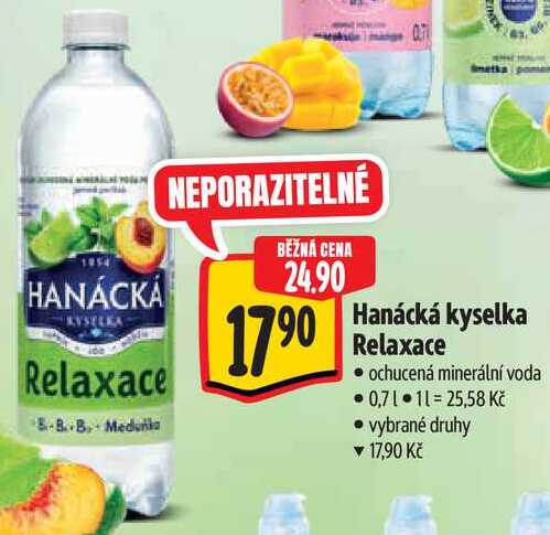 Hanácká kyselka Relaxace, 0,7 l