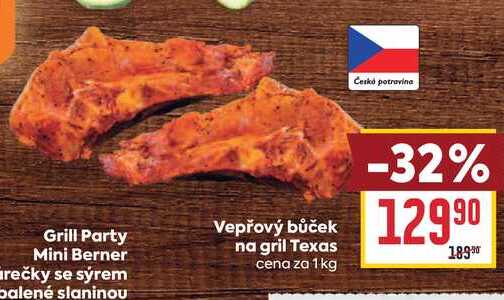 Vepřový bůček na gril Texas cena za 1kg