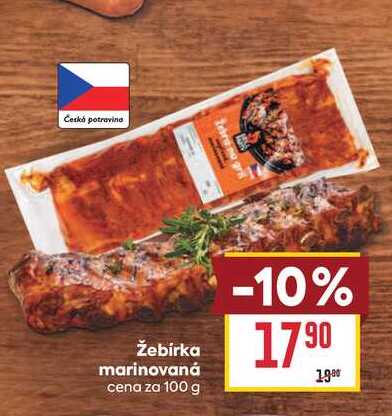 Žebírka marinovaná cena za 100 g 