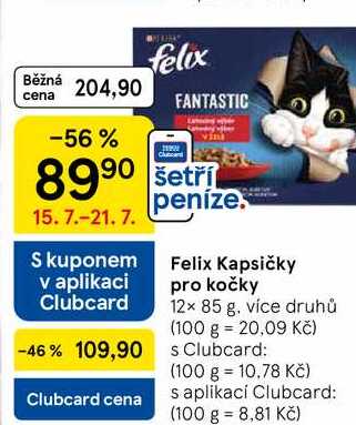 Felix Kapsičky pro kočky, 12× 85 g, více druhů  