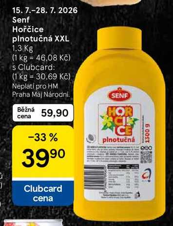 Senf Hořčice plnotučná XXL, 1.3 Kg