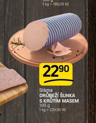 DRŮBEŽÍ ŠUNKA S KRUTÍM MASEM 100 g 