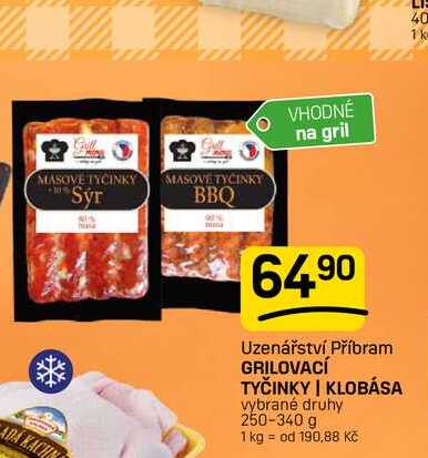 GRILOVACÍ TYČINKY | KLOBÁSA vybrané druhy 250-340 g 