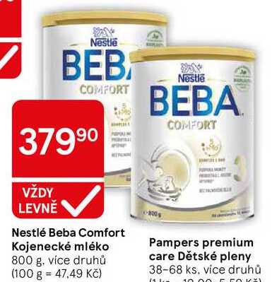 Nestlé Beba Comfort Kojenecké mléko, 800 g, více druhů