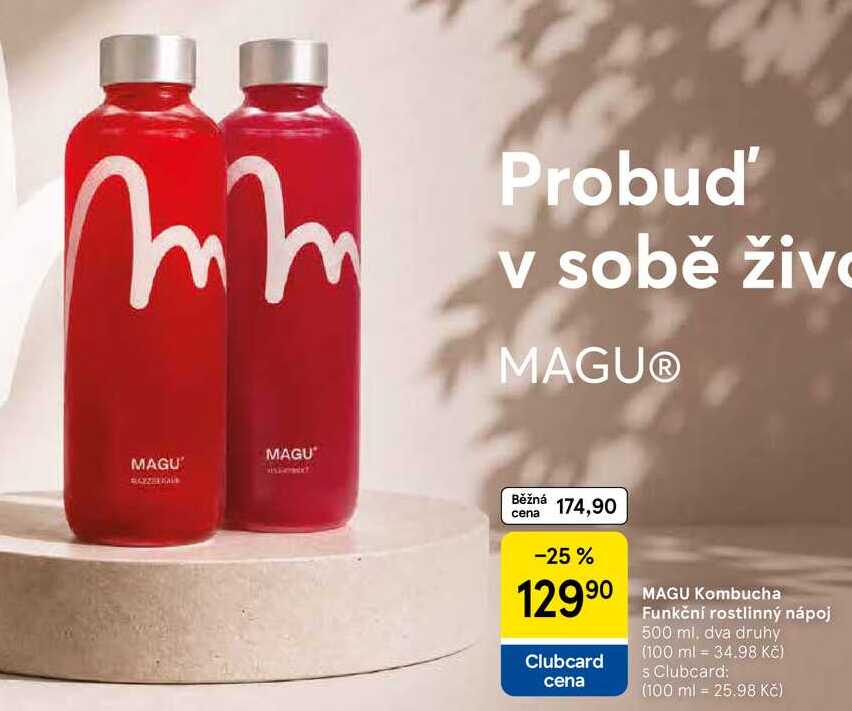 MAGU Kombucha Funkční rostlinný nápoj, 500 ml