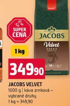 JACOBS VELVET 1000 g káva zrnková vybrané druhy