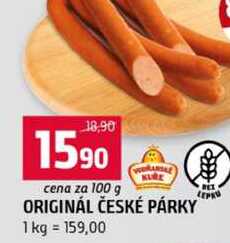 ORIGINÁL ČESKÉ PÁRKY 100g