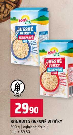 BONAVITA OVESNÉ VLOČKY 500 g vybrané druhy