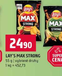 LAY'S MAX STRONG 55 g vybrané druhy
