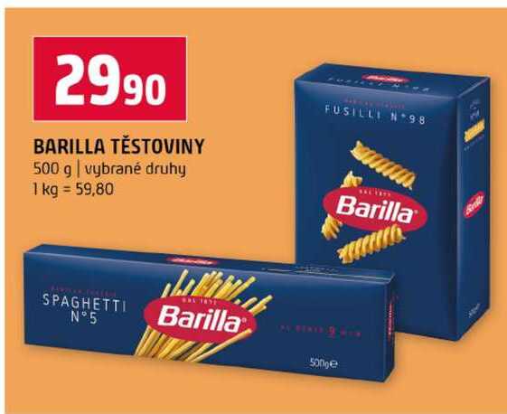 BARILLA TĚSTOVINY 500 g vybrané druhy