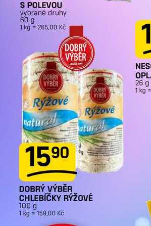 DOBRÝ VÝBĚR CHLEBÍČKY RÝŽOVÉ 100 g 