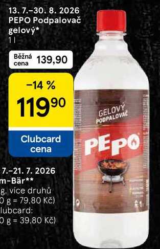 PEPO Podpalovač gelový, 1 l