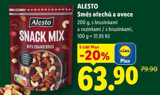 ALESTO Směs ořechů a ovoce, 200 g