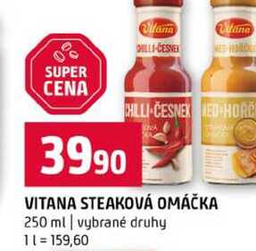 VITANA STEAKOVÁ OMÁČKA 250 ml vybrané druhy