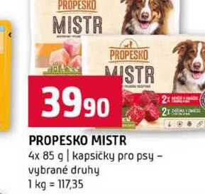 PROPESKO MISTR 4x 85 g kapsičky pro psy vybrané druhy