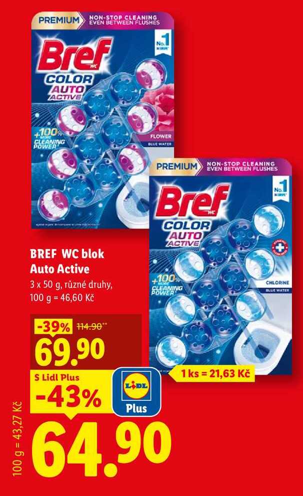 BREF WC blok Auto Active, 3 x 50 g