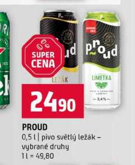 Proud světlý ležák 0,5 l 