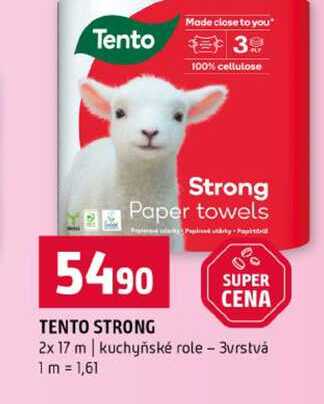 TENTO STRONG 2x 17 m kuchyňské role 3vrstvá
