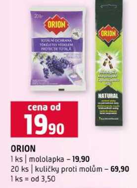 ORION 1 ks mololapka 20 ks kuličky proti molům 