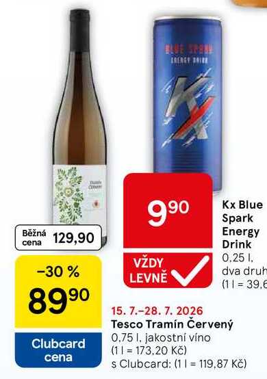 Tesco Tramín Červený, 0.75 l, jakostní víno 