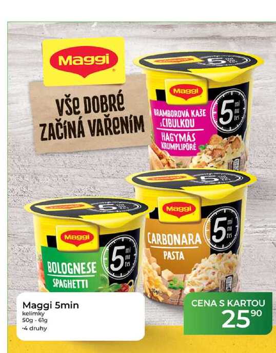 Maggi 5min kelímky 50g-61g