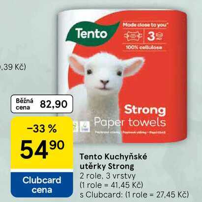 Tento Kuchyňské utěrky Strong, 2 role, 3 vrstvy 