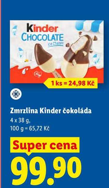 Zmrzlina Kinder čokoláda, 4 x 38 g