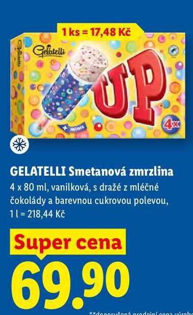 GELATELLI Smetanová zmrzlina, 4 x 80 ml