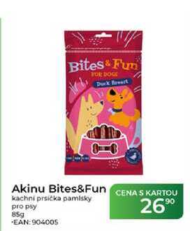 Akinu Bites&Fun kachní prsíčka pamlsky pro psy 85g