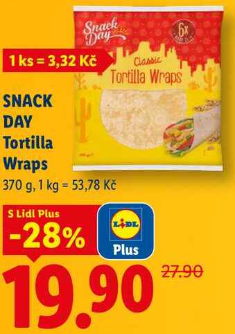 SNACK DAY Tortilla Wraps, 370 g