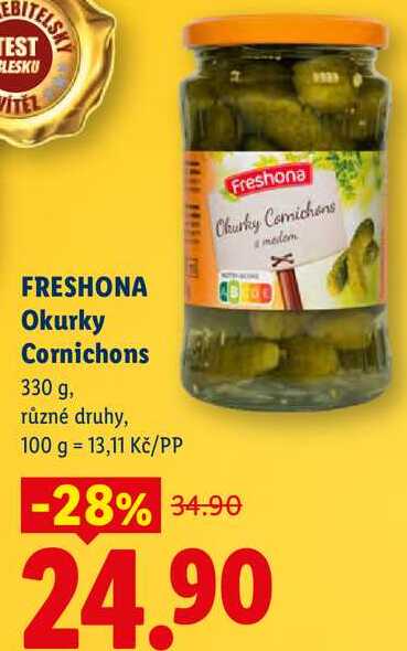 FRESHONA Okurky Cornichons, 330 g