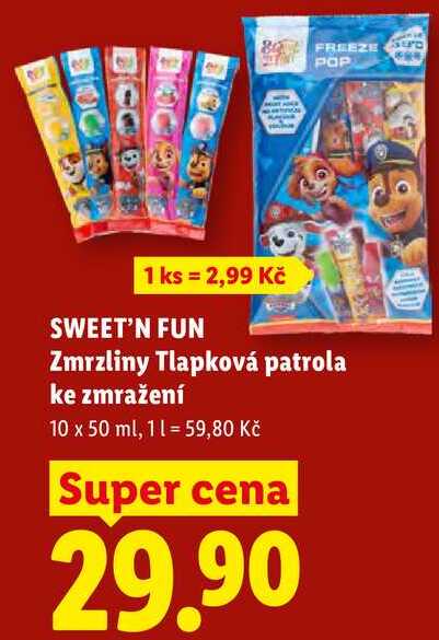 SWEET'N FUN Zmrzliny Tlapková patrola ke zmražení, 10 x 50 ml