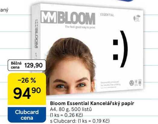 Bloom Essential Kancelářský papír, A4, 80 g. 500 listů